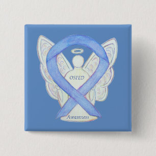 OSFED (Essstörung) Sensibilisierungs-Ribbon-Engel- Button