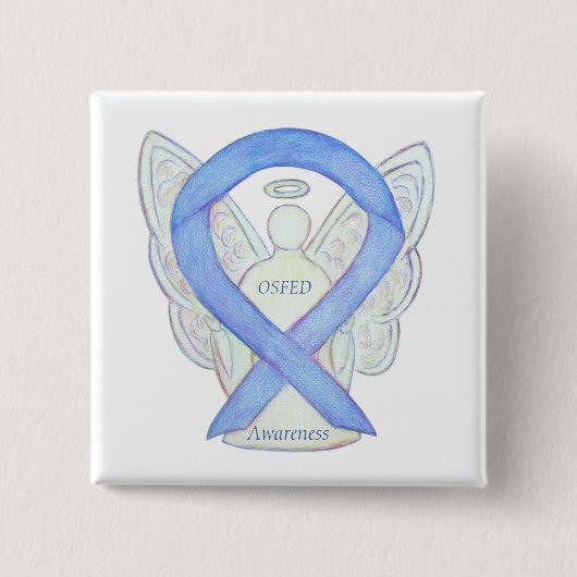 OSFED (Essstörung) Sensibilisierungs-Ribbon-Engel- Button (Vorderseite)