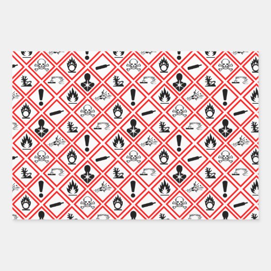 Osha-Gefahrenpiktogramme Geschenkpapier Set (Vorderseite)