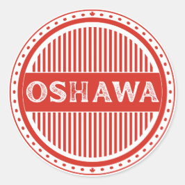 Oshawa City Pride Emblem – Canadian Identity Runder Aufkleber
