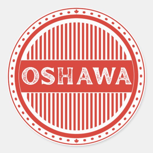 Oshawa City Pride Emblem – Canadian Identity Runder Aufkleber (Vorderseite)