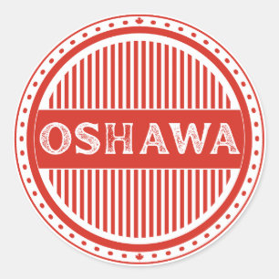 Oshawa City Pride Emblem – Kanadische Identität Runder Aufkleber