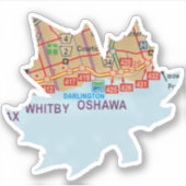 Oshawa Ontario Painted Leaf Aufkleber (Vorderseite)