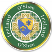 O'Shee Irish Shield/Celtic Cross Personalisiert Aufkleber (Vorderseite)