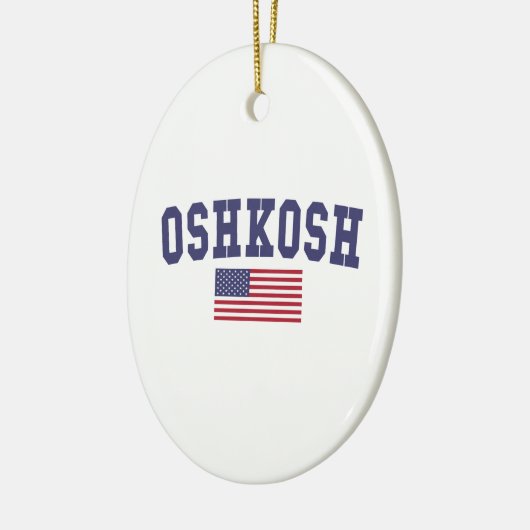 Oshkosh US-Flagge Keramik Ornament (Links)