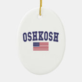 Oshkosh US-Flagge Keramik Ornament (Vorne)