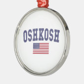 Oshkosh US-Flagge Silbernes Ornament (Links)