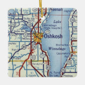 Oshkosh Vintag Map Keramikornament (Vorderseite)