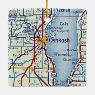 Oshkosh Vintage Karte Keramikornament