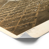 Oshkosh WI 1867 Antique Panoramabalkarte Poster (Ecke)