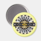 Oshkosh, WI OSH Airport Magnet (Vorderseite/Rückseite)