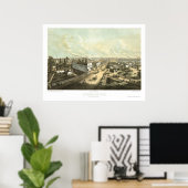 Oshkosh, WI Panorama Karte - 1850 Poster (Heimbüro)