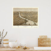 Oshkosh, WI Panorama Karte - 1887 Poster (Küche)