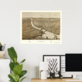 Oshkosh, WI Panorama Karte - 1887 Poster (Heimbüro)