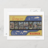 Oshkosh, Wisconsin - Große Buchstabenszenen Postkarte (Vorne/Hinten)