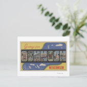 Oshkosh, Wisconsin - Große Buchstabenszenen Postkarte (Stehend Vorderseite)