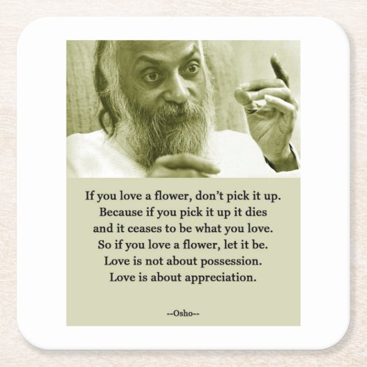 Osho Rechteckiger Pappuntersetzer (Vorderseite)
