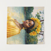 Oshun African Goddess Orisha Art Wandteppich (Vorderseite (Horizontal))