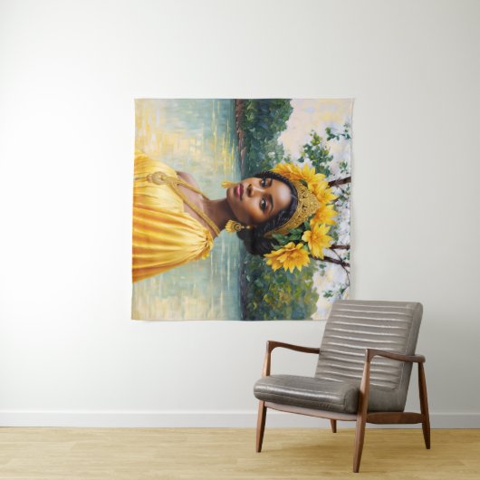 Oshun African Goddess Orisha Art Wandteppich (Beispiel (Horizontal))