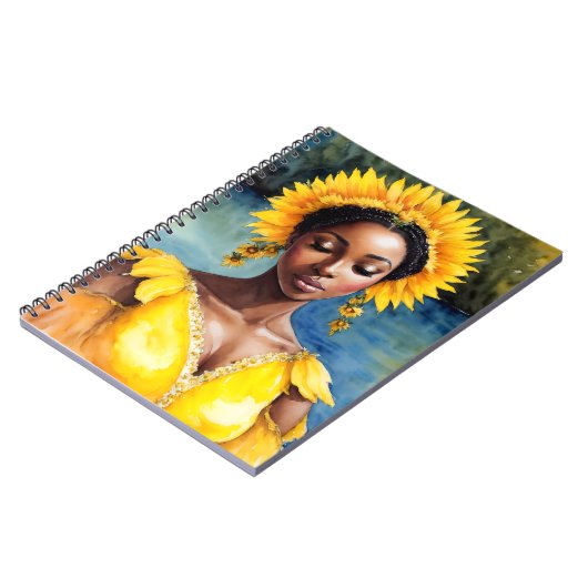 Oshun African Orisha Watercolor Art Notizblock (Linke Seite)