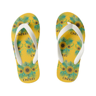 Oshun Goddess Sonnenblumen Pair Flip Flops Kinderbadesandalen