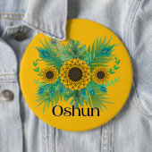 Oshun Goddess Sunblumen Button (Beispiel)