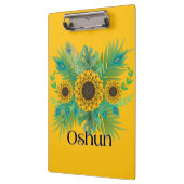 Oshun Goddess Sunblumen Klemmbrett (Links)