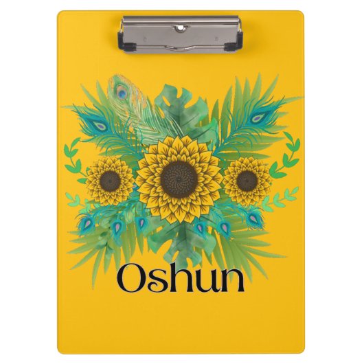 Oshun Goddess Sunblumen Klemmbrett (Vorderseite)