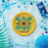 Oshun Goddess Sunblumen Pappteller (Party)