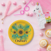 Oshun Goddess Sunblumen Pappteller (Party)