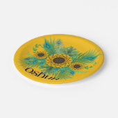 Oshun Goddess Sunblumen Pappteller (Schrägansicht)