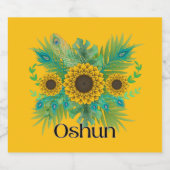 Oshun Goddess Sunblumen Schaumweinetikett (Einzelnes Label)