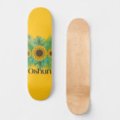 Oshun Goddess Sunblumen Skateboard (Vorderseite)