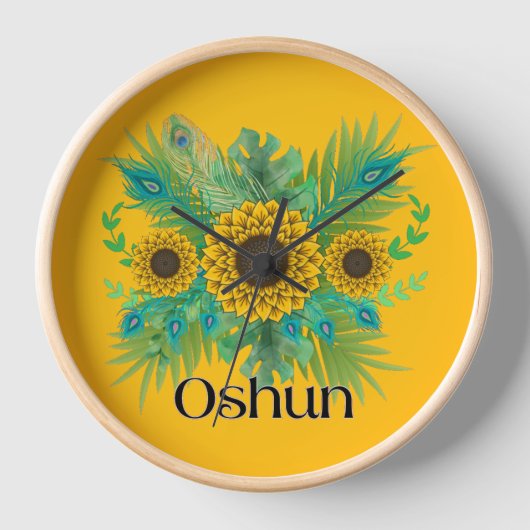 Oshun Goddess Sunblumen Uhr (Vorderseite)