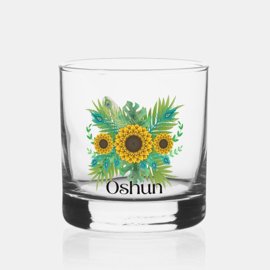 Oshun Goddess Sunblumen Whiskyglas (Vorderseite)