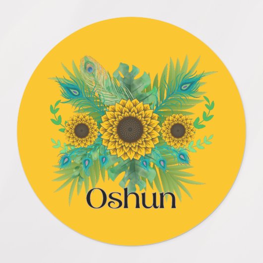 Oshun Goddess Sunflowers Labels Etiketten (Design 2)