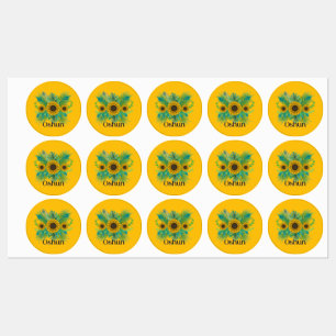 Oshun Goddess Sunflowers Labels Etiketten