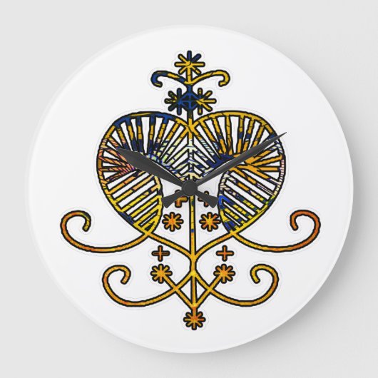 Oshun Goddess Veve Sigil Große Wanduhr (Vorderseite)