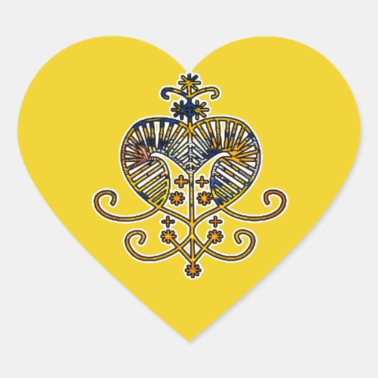 Oshun Goddess Veve Sigil Herz-Aufkleber (Vorderseite)