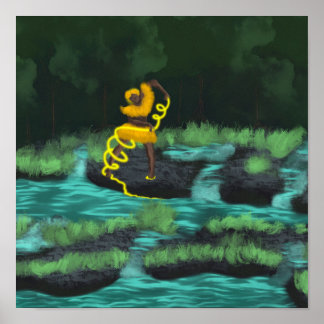 Oshun nutzt die Energie des Flusses Poster