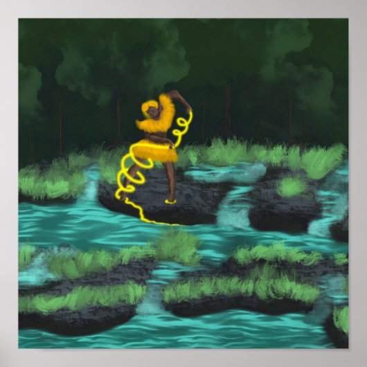 Oshun nutzt die Energie des Flusses Poster (Vorne)