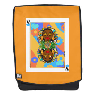 Oshun Retro Veve Florale Spielkarte Rucksack