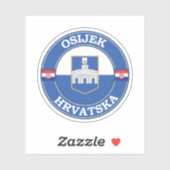 Osijek Croatia Circle Emblem Aufkleber (Blatt)