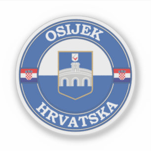 Osijek Croatia Circle Emblem Aufkleber