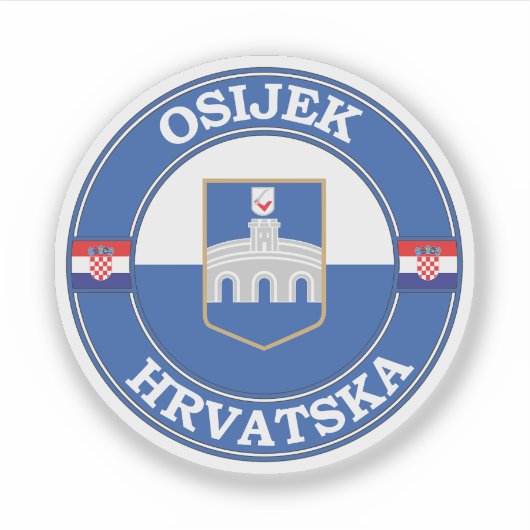 Osijek Croatia Circle Emblem Aufkleber (Vorderseite)