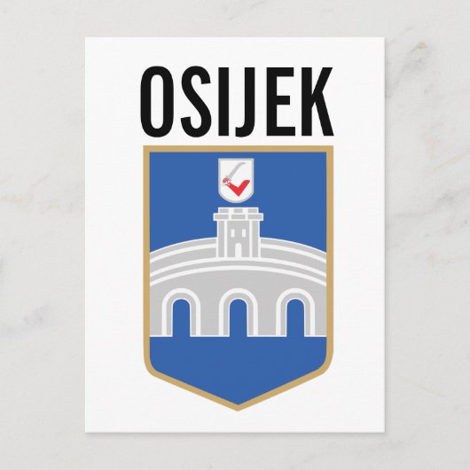 Osijek Wappen, Kroatien Postkarte (Vorderseite)