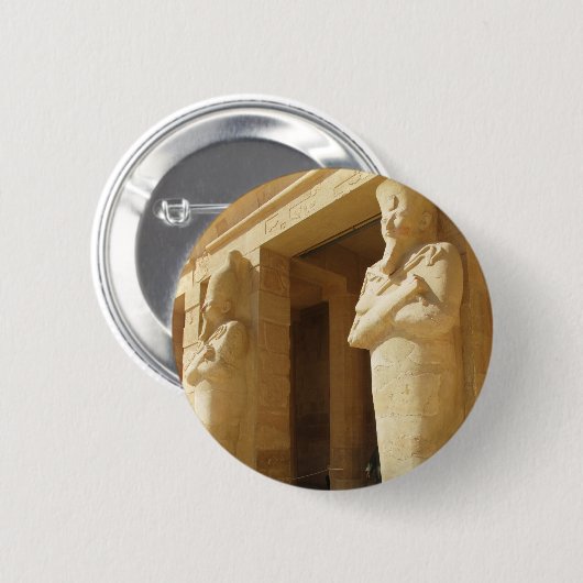 Osirian Statuen von Hatshepsut - weibliches Pharao Button (Vorne & Hinten)