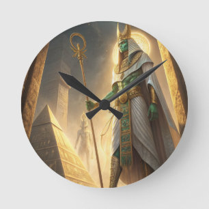 Osiris Herr der Ewigkeit Ägyptischer Gott der Wied Runde Wanduhr