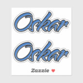 Oskar Name blue Aufkleber Sticker Stickerset (Blatt)