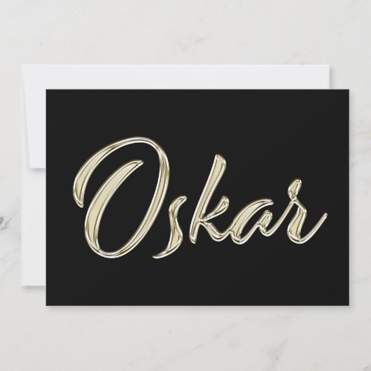 Oskar Name white gold Handwriting Karte (Vorderseite)
